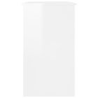 fehér magasfényű szerelt fa íróasztal 90 x 45 x 76 cm