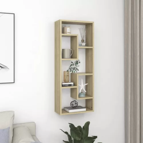 sonoma tölgy szerelt fa fali polc 36 x 16 x 90 cm