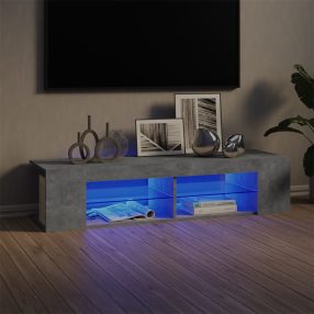 betonszürke TV-szekrény LED-lámpákkal 135 x 39 x 30 cm