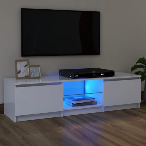 fehér TV-szekrény LED lámpákkal 120 x 30 x 35,5 cm