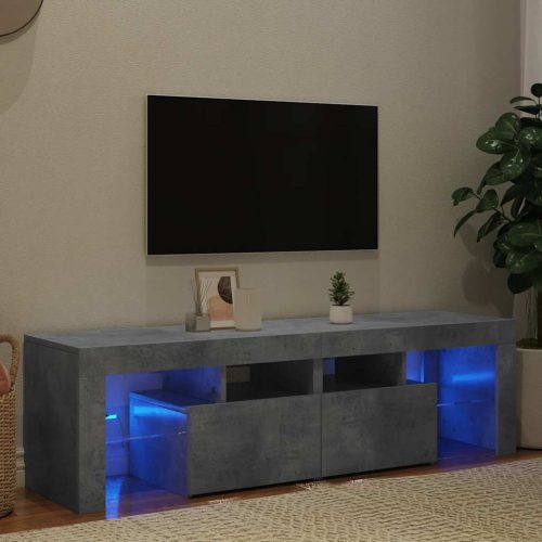 vidaXL betonszürke TV-szekrény LED-lámpákkal 140 x 36,5 x 40 cm