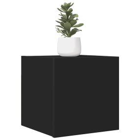 2 db fekete falra szerelhető TV-szekrény 30,5 x 30 x 30 cm