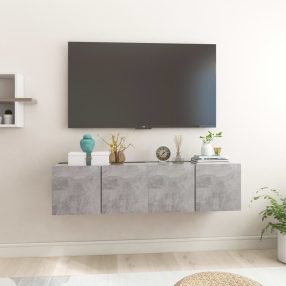   vidaXL 2 db betonszürke függő TV-szekrény 60 x 30 x 30 cm