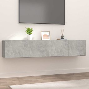 2 db betonszürke szerelt fa TV-szekrény 80 x 30 x 30 cm