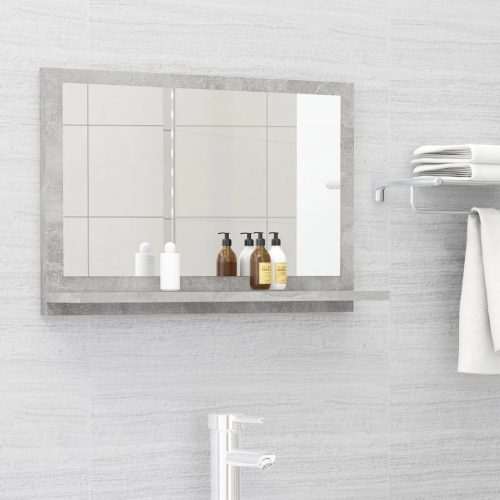 betonszürke forgácslap fürdőszobai tükör 60 x 10,5 x 37 cm