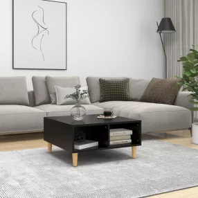 fekete szerelt fa dohányzóasztal 60x 60 x 30 cm