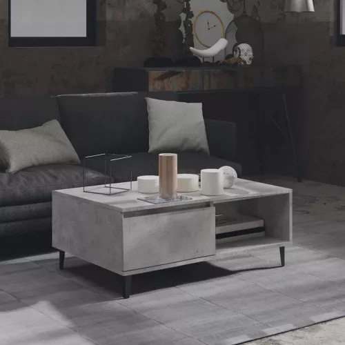 vidaXL betonszürke szerelt fa dohányzóasztal 90 x 60 x 35 cm
