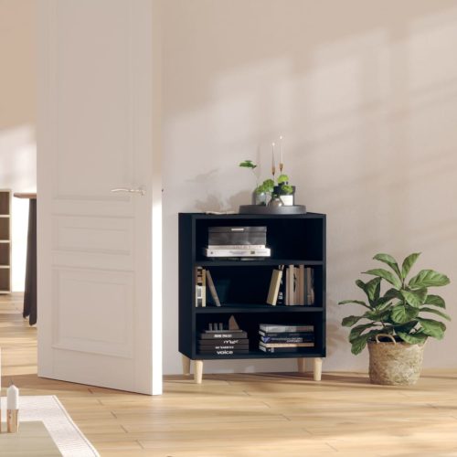 fekete forgácslap tálalószekrény 57 x 35 x 70 cm