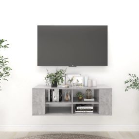   betonszürke szerelt fa falra szerelhető TV-szekrény 102x35x35cm