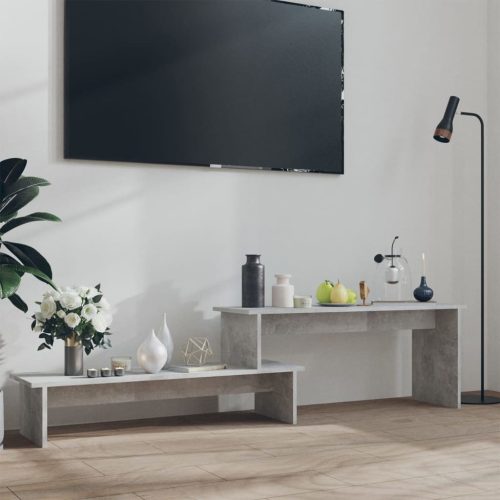 betonszürke szerelt fa TV-szekrény 180 x 30 x 43 cm