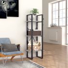 3-szintes betonszürke szerelt fa könyvszekrény 40 x 30 x 105 cm
