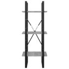 3-szintes betonszürke szerelt fa könyvszekrény 40 x 30 x 105 cm