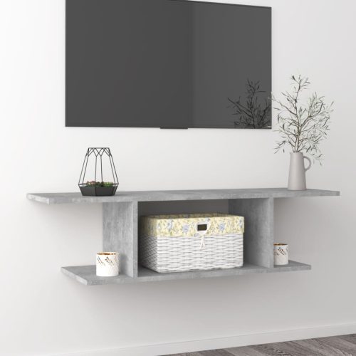betonszürke falra szerelhető TV-szekrény 103 x 30 x 26,5 cm
