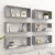 6 db betonszürke szerelt fa négyszögű fali polc 60 x 15 x 23 cm