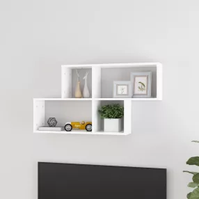 vidaXL fehér szerelt fa fali polc 100 x 18 x 53 cm