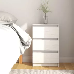 fehér tömör fenyőfa éjjeliszekrény 40 x 29,5 x 64 cm