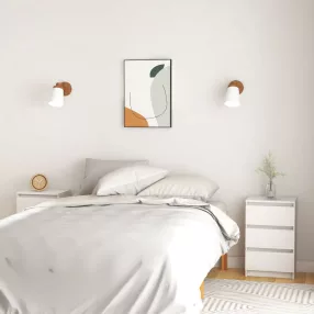   2 db fehér tömör fenyőfa éjjeliszekrény 40 x 29,5 x 64 cm