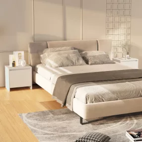 2 db fehér szerelt fa éjjeliszekrény 45x34x44,5 cm