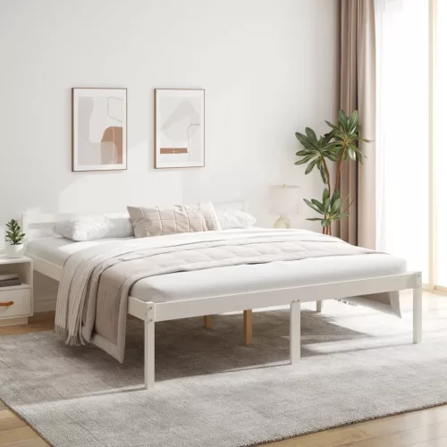 fehér tömör fenyőfa ágy időseknek 200 x 200 cm