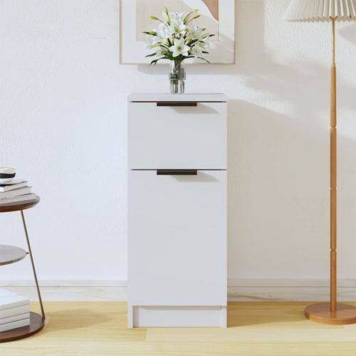 fehér szerelt fa tálalószekrény 30 x 30 x 70 cm