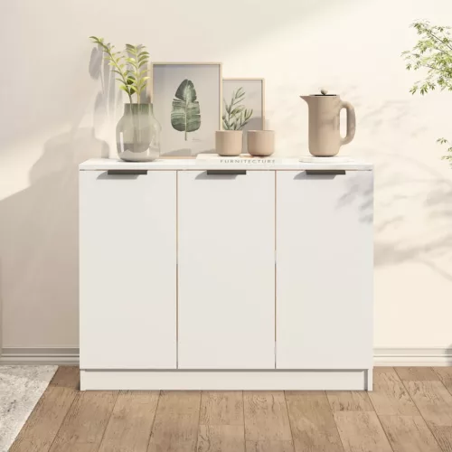 fehér szerelt fa tálalóasztal 90,5 x 30 x 70 cm