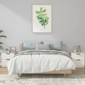 2 db fehér szerelt fa éjjeliszekrény