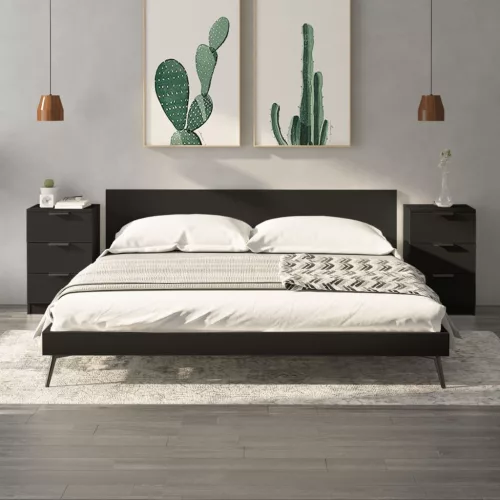 2 db fekete éjjeliszekrény 40 x 36 x 65 cm