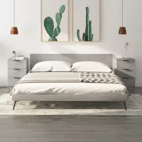 2 db betonszürke éjjeliszekrény 40 x 36 x 65 cm