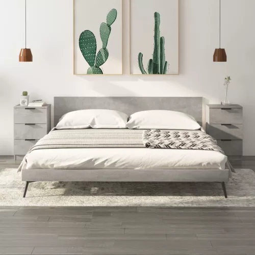 2 db betonszürke éjjeliszekrény 40 x 36 x 65 cm