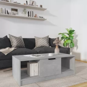 betonszürke szerelt fa dohányzóasztal 102 x 50 x 36 cm