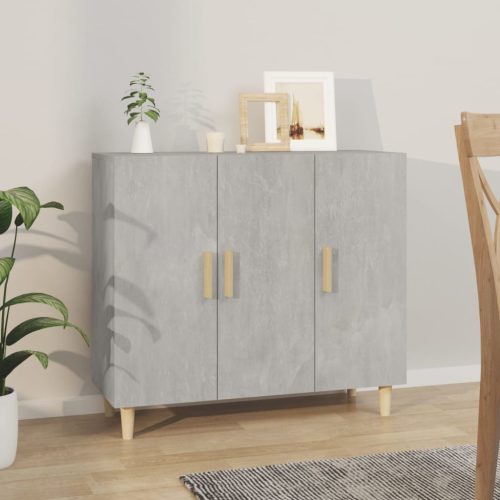 betonszürke szerelt fa tálalószekrény 90 x 34 x 80 cm