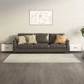   2 db magasfényű fehér dohányzóasztal fémlábakkal 50x50x40 cm