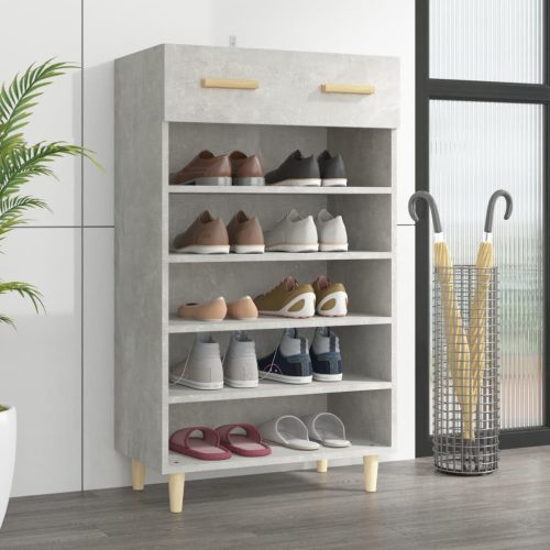 betonszürke szerelt fa cipőszekrény 60 x 35 x 105 cm