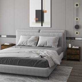   2 db füstös tölgy szerelt fa éjjeliszekrény 45 x 34,5 x 44,5 cm