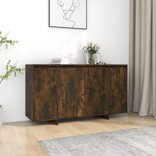 füstös tölgy színű szerelt fa tálalószekrény 135x41x75 m