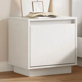 fehér tömör fenyőfa éjjeliszekrény 40 x 30 x 40 cm