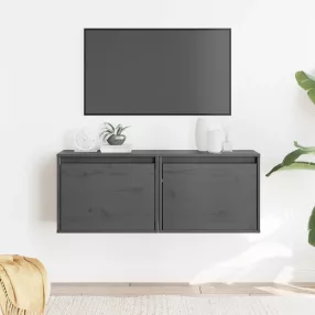   2 darab szürke tömör fenyőfa faliszekrény 45 x 30 x 35 cm