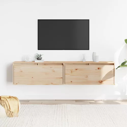 2 db tömör fenyőfa faliszekrény 80 x 30 x 35 cm