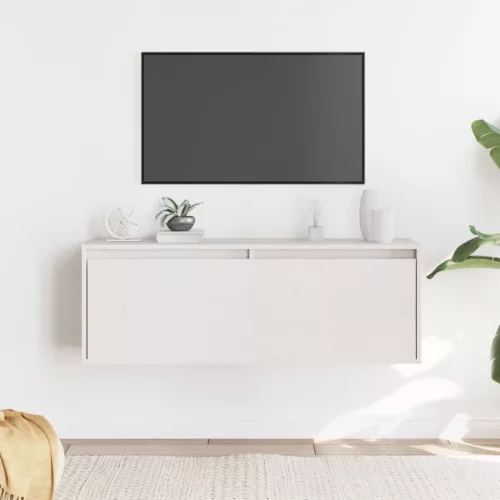 fehér tömör fenyőfa faliszekrény 100 x 30 x 35 cm