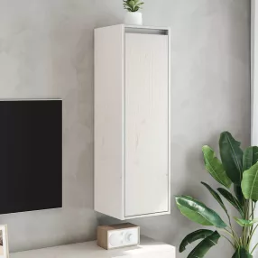 2 db fehér tömör fenyőfa faliszekrény 30 x 30 x 100 cm