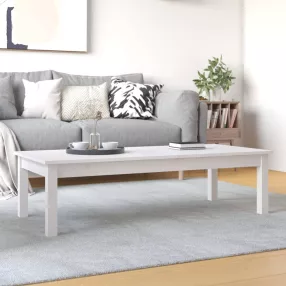 fehér tömör fenyőfa dohányzóasztal 110 x 50 x 30 cm
