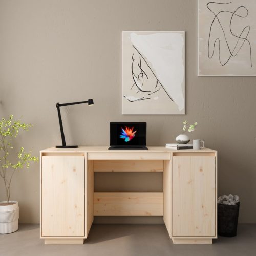 tömör fenyőfa íróasztal 140 x 50 x 75 cm