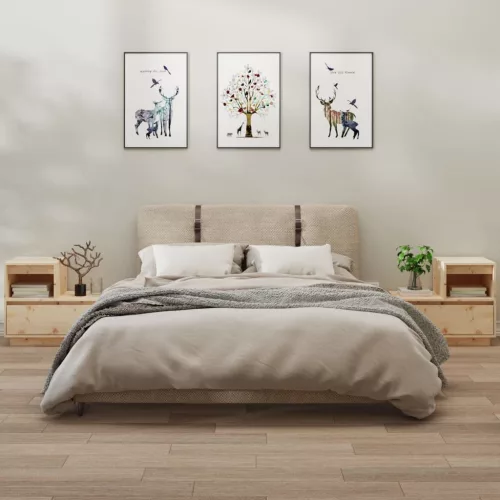 2 darab tömör fenyőfa éjjeliszekrény 60 x 34 x 51 cm