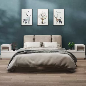   2 db fehér tömör fenyőfa éjjeliszekrény 60 x 34 x 51 cm