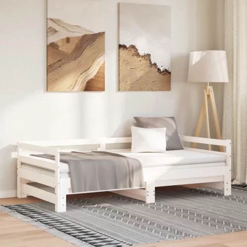 fehér kihúzható nappali ágy matrac nélkül 90x190 cm