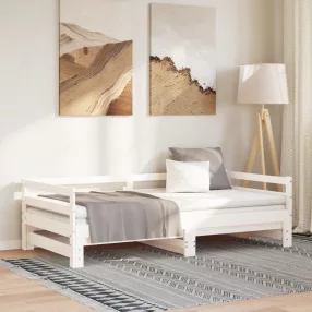 fehér kihúzható nappali ágy matrac nélkül 80x200 cm