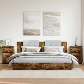   2 db füstös tölgy színű szerelt fa éjjeliszekrény 40x35x62,5 cm