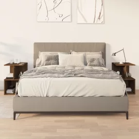   2 db barna tölgy színű szerelt fa éjjeliszekrény 35x35x55 cm