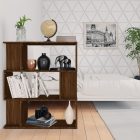 füstös tölgy színű fa könyvszekrény/térelválasztó 80x24x96 cm
