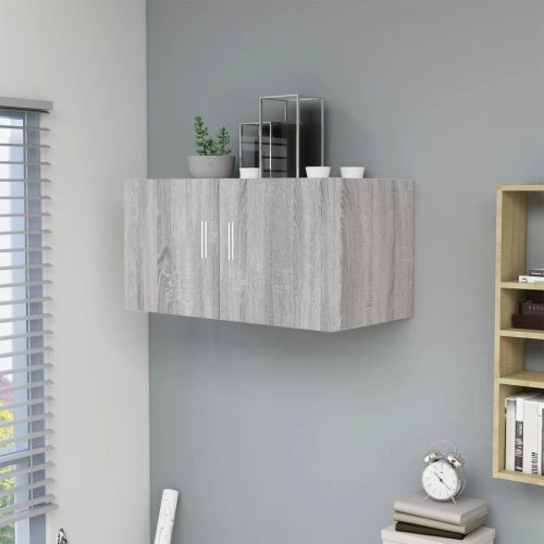 vidaXL szürke sonoma színű szerelt fa faliszekrény 80 x 39 x 40 cm